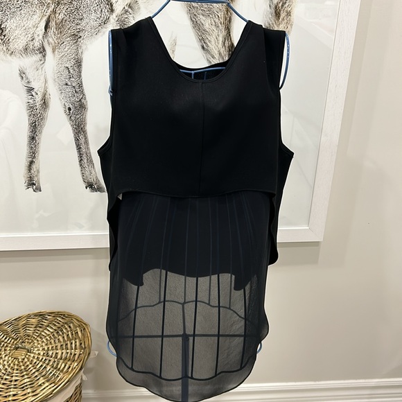 Rag and Bone black sleeveless top with sheer back - Picture 2 of 3